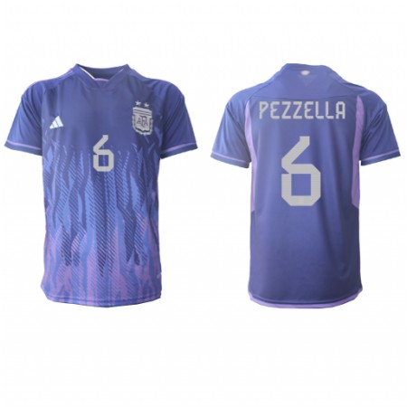 Virallinen pelipaita Argentiina German Pezzella 6 Vieras World Cup 2022 Lyhythihainen - Miesten